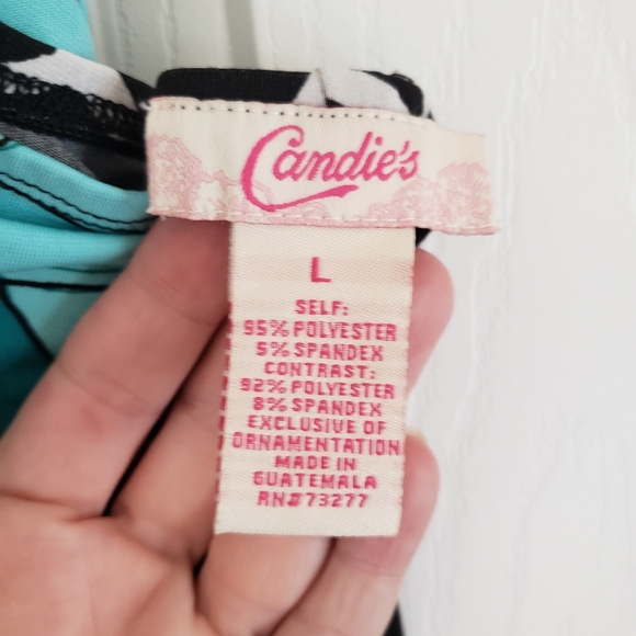 Candie's Halter Summer Dress - Teal & Black - Picture 4 of 4